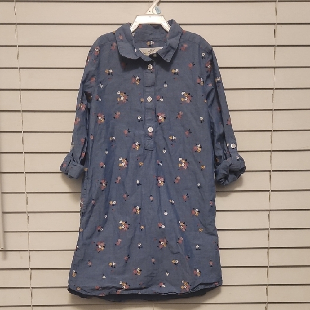 (3 ITEMS FOR $15)H&M Blue Floral Kids Dress Size 5-6Y